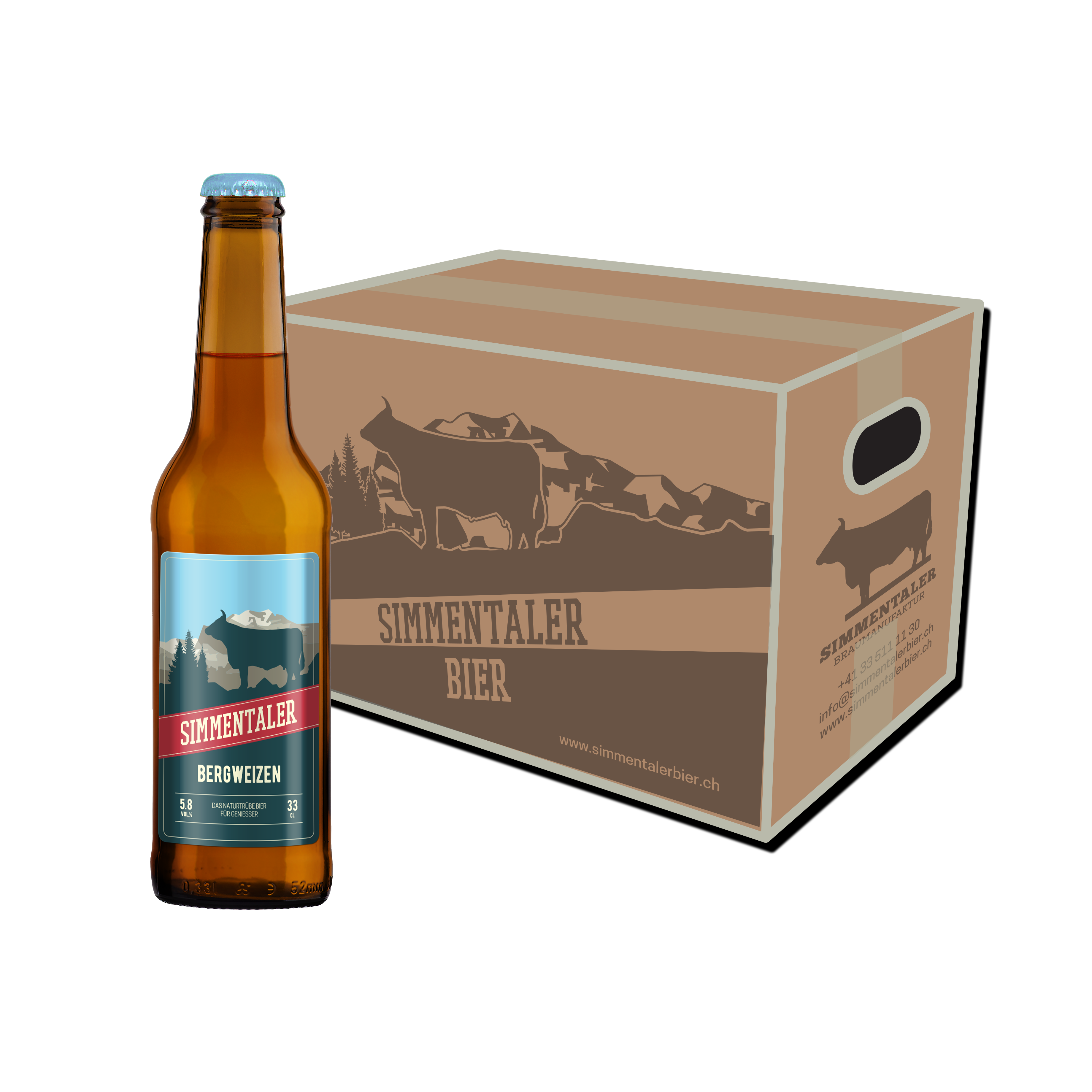 Bergweizen Bier Produktbild 24er Box