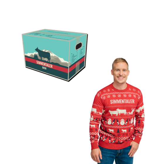 Weihnachtspullover Unisex mit 24er Mischkiste